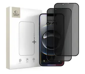 Szkło ochronne Tech-Protect Anti Spy Glass Pro+ iPhone 17e/16e/14/13 Pro/13 czarne / Szkło ochronne / Filtr prywatyzujący / 2 szt.