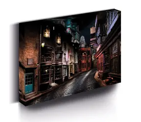 Obraz podświetlany LED Piramida Harry Potter - Ulica Pokątna / Obraz / 30x40 cm / zasilany 3 bateriami AA