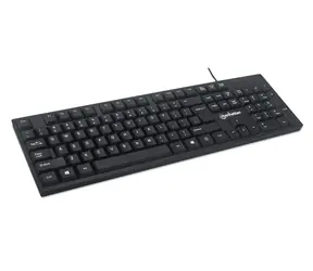 Klawiatura USB Manhattan czarna / Klawiatura / przewodowa / USB / 104 klawisze / klawiatura numeryczna
