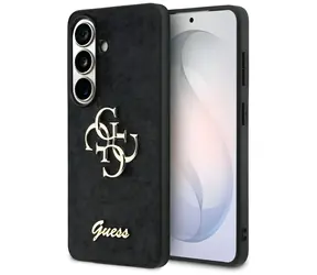 Guess FIXED Glitter Big 4G Metalowe Logo czarne / Tylna obudowa / do Samsung Galaxy S26