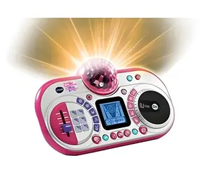 VTech Kidi Super Star DJ Studio 80-531704 czarno-różowy / Mikser DJ z mikrofonem / Nagrywanie piosenek / od 6 lat