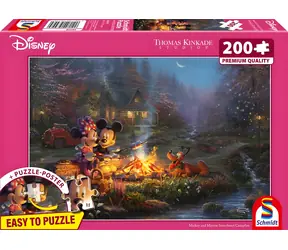 Puzzle Schmidt Mickey i Minnie: Romans przy ognisku / 200 elementów / 43,2 × 29,1 cm