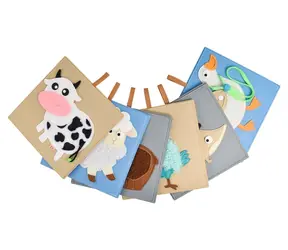 2KIDS TOYS Obrazki sensoryczne Zwierzęta / zestaw 6 szt. / od 1 roku