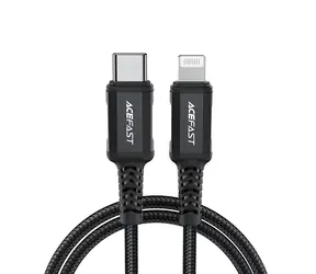 Acefast C4-01 czarny / Kabel do transmisji danych / USB-C - Lightning / 1,8 m / PD 30 W (3 A) / 480 Mb/s