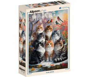 ALIPSON Puzzle Kot Zima / 1000 elementów / 47,8 x 69 cm