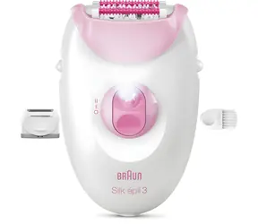 Braun Silk-épil 3 SE3-031 biało-różowy / Depilator / golenie na sucho / 2 prędkości / 20 pęset / zasilanie sieciowe