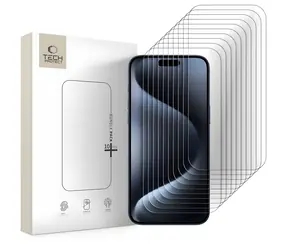 Zestaw szkła hartowanego Tech-Protect iPhone 15 Pro Max / Szkło ochronne / 10 szt.