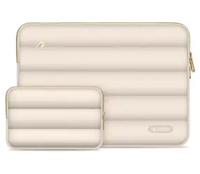 Etui Tech-Protect Puffy beżowe / na laptopa do 13-14"
