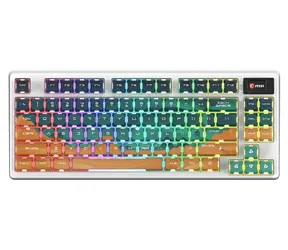 MSI FORGE GK600 TKL Mars / Bezprzewodowa klawiatura gamingowa / mechaniczna / 2,4 GHz / BT / RGB / USB-C / układ CZ+SK
