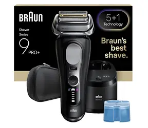 Braun Series 9 Pro+ 9660cc czarna / Golarka / Męska / Foliowa / Golenie na mokro i sucho / Szybkie ładowanie