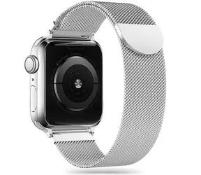 Pasek Tech-Protect MilaneseBand srebrny / Pasek do zegarka Apple Watch / 38/40/41 mm / Seria 4/5/6/7/8/9/SE
