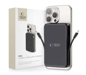 Tech-Protect LifeMag PB31 czarny / Powerbank / MagSafe / 10000mAh / USB-C / USB-A / Lightning