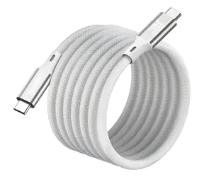 YENKEE YCU 05WH MAGNETIC biały / Kabel magnetyczny USB-C/USB-C / 240 W / 20 Gb/s / 1,5 m / 4K 60Hz