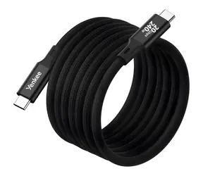 YENKEE YCU MAGNETIC 05 czarny / kabel USB-C/USB-C / 1,5 m / 240 W / 20 Gb/s