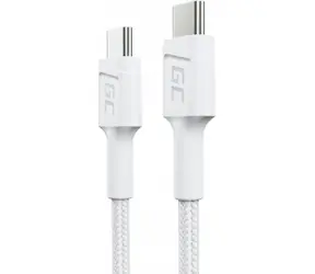 Green Cell KABGC31W PowerStream biały / Kabel / USB-C (M) - USB-C (M) / 30 cm / PD