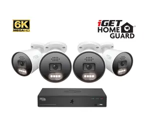 iGet HOMEGUARD HGNVK88604 / 8-kanałowy rejestrator NVR 6K / 4 kamery IP67 6K / PoE / Audio / Wykrywanie AI / LAN / HDMI