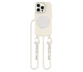 Tech-Protect MagNecklace beżowy / Etui / Apple iPhone 15 Pro / MagSafe / ze smyczą