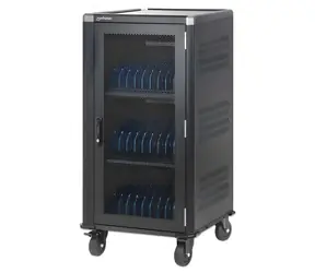 Wózek ładujący Manhattan na 30 urządzeń, czarny / Wózek ładujący / USB-C 65 W / zamykany / do 16 cali