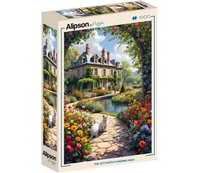 Puzzle ALIPSON Łuk kwiatowy przy domku / 1000 elementów / 47,8 x 69 cm