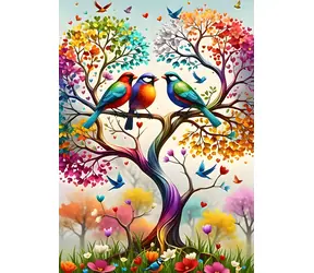 Puzzle ALIPSON Tęczowe drzewo / 500 elementów / 34,2 x 47,8 cm