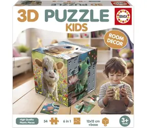 Educa Puzzle 3D Kostka Zwierzęta / 54 elementy