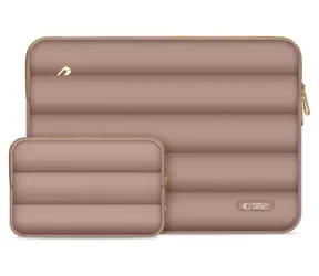 Etui Tech-Protect Puffy 15-16" brązowe / Etui na laptopa do 16" / brązowe