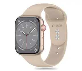 Pasek silikonowy Tech-Protect brązowy / Pasek do zegarka Apple Watch / 42/44/45/49 mm / silikonowy