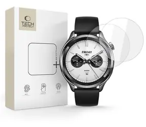 Szkło ochronne Tech-Protect Glass Fit+ do XIAOMI Watch S4 przezroczyste / Szkło hartowane ochronne / 2 szt. w opakowaniu