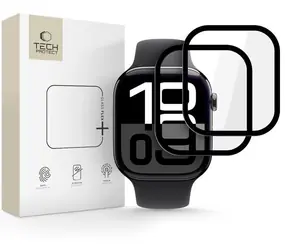 Szkło Tech-Protect Flex+ czarne / Szkło hybrydowe / Apple Watch 10 (46 mm) / 2 szt.