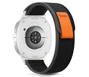 Pasek Tech-Protect Nylon Stripe czarno-pomarańczowy / do zegarka Samsung Galaxy Watch / 40/44/46 mm / Nylon