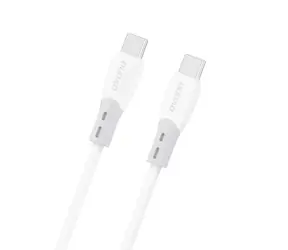 Dudao L25SC biały / Kabel danych / USB-C - USB-C / 60W / 2 m / oplot silikonowy