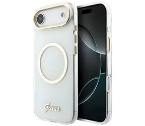 Guess IML Script Metal MagSafe przezroczysty / Tylna obudowa / iPhone Air