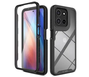 Tech-Protect Defense czarny / Etui / Motorola Moto G15, G15 Power, G05, E15 / Szkło 5H