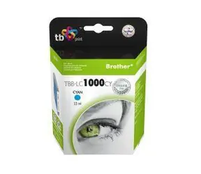 Wkład atramentowy TB kompatybilny z drukarką Brother LC1000C cyjan / Wkład atramentowy / 2212 stron / 22 ml / bez chipa