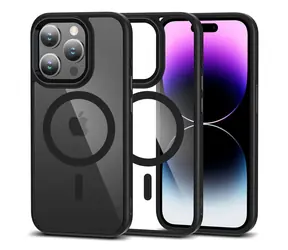 Tech-Protect MagMat przezroczysty czarny / Etui / Apple iPhone 15 Pro / MagSafe