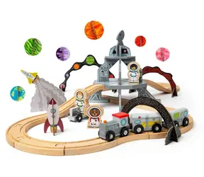 Bigjigs Rail Drewniany pociąg kosmiczny / 40 elementów / od 3 lat