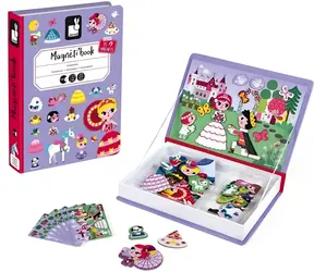 JANOD Magnetyczna książeczka Księżniczki / 62 elementy / 7 kart / od 3 lat