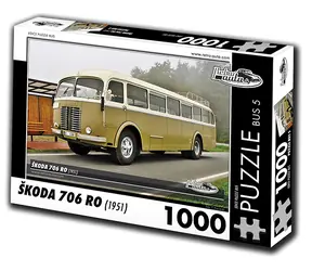 RETRO-CARS Puzzle BUS No. 5 Škoda 706 RO (1951) / 1000 elementów / 66 × 47 cm