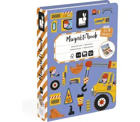 JANOD Książka magnetyczna Magnetibook Na budowie / 50 magnesów / 19 kart