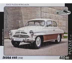 Puzzle RETRO-CARS nr 45 ŠKODA 440 (1958) / 40 elementów / 32 x 24 cm