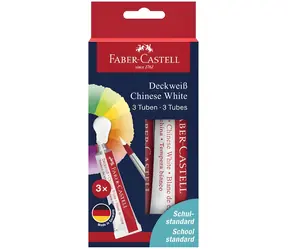 Farby temperowe Faber-Castell Connector Tempera 3 x 7,5 ml Chińska biel / Malowanie kryjące