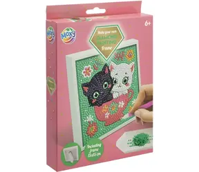MOXY Obraz diamentowy na ramie Koty 15x15 cm / od 6 lat