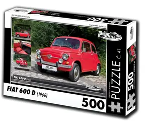 Puzzle RETRO-CARS Fiat 600 D (1966, nr 41) / 500 elementów / 48 × 36 cm