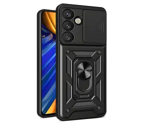 Hurtel Hybrid Armor Camshield czarny / Pokrowiec / ze stojakiem i osłoną kamery / do Vivo V50 Lite 4G