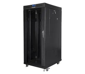 Lanberg 27U 19" czarny / Szafa rack / 600x800 mm / Opakowanie płaskie / Drzwi szklane / LCD