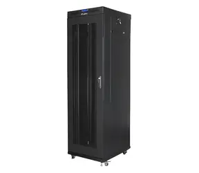Lanberg Rack 42U czarny / Szafa rack / 19" / 600x800 mm / Opakowanie płaskie / Drzwi perforowane / LCD
