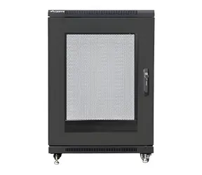 Lanberg FF01 15U 19" czarny / Szafa rack / 600×800 mm / Opakowanie płaskie / Drzwi perforowane / Wolnostojąca