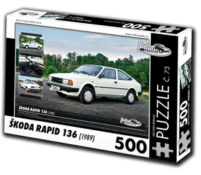 RETRO-CARS Puzzle nr 75 Škoda Rapid 136 (1988) / 500 elementów / 48 × 36 cm
