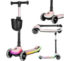 Hulajnoga Lionelo Mey Pink Rose / Balance / Koła LED / Wysokość kierownicy 64-79 cm / Udźwig 50 kg