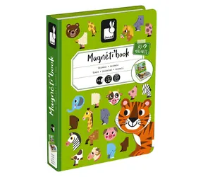 JANOD Magnetyczna książeczka Zwierzęta / Książka magnetyczna / 30 elementów magnetycznych / 10 kart / od 3 lat